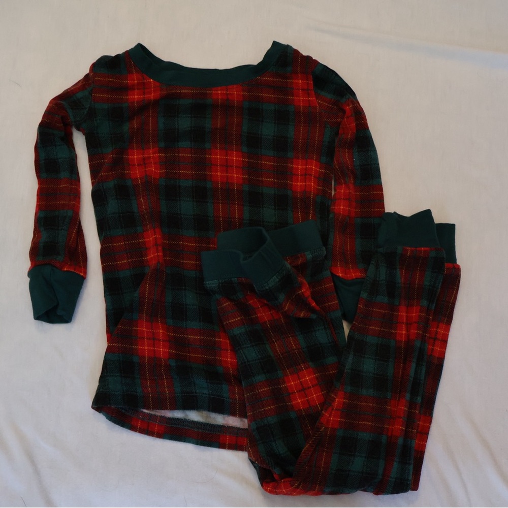 Little Sleepies Long Sleeve and Pants - Christmas Plaid - Size 12-18 Months